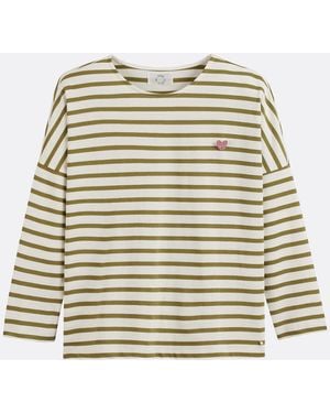 Des Petits Hauts Camiseta marinera amplia de manga larga, FILLY - Marrón