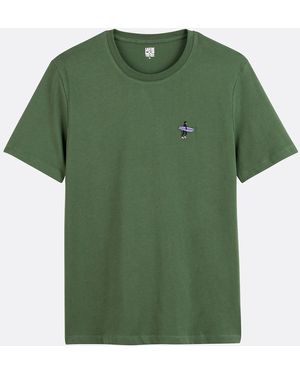 La Redoute Camiseta cuello redondo manga corta con bordado - Verde