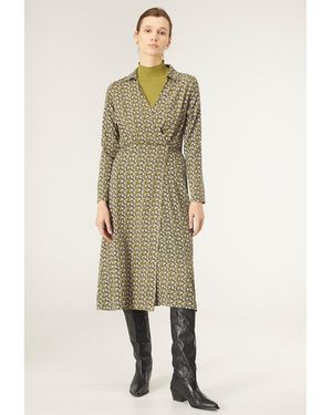 Compañía Fantástica Vestido estampado cuello pico - Multicolor