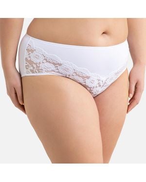 LA REDOUTE COLLECTIONS PLUS Braguita alta de microfibra y encaje - Azul