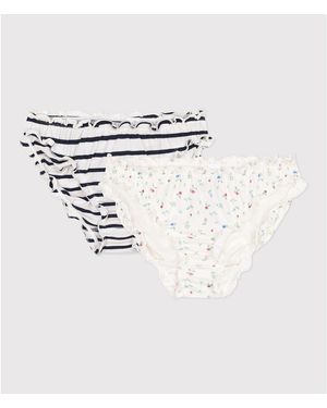 Petit Bateau Lote de 2 culottes frufrú de algodón - Metálico