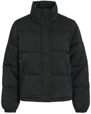 Vila Chaqueta Acolchada Con Textura, Cuello Alto. Talla. Color - Negro
