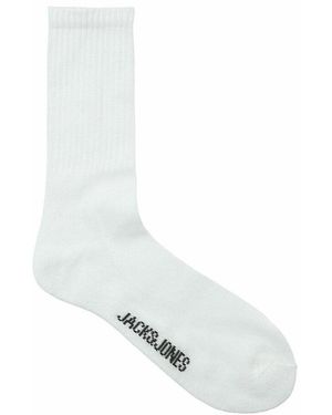 Jack & Jones Lote de 5 pares de calcetines altos - Blanco