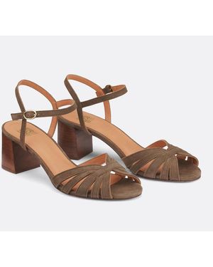 La Redoute Sandalias de ante con tacón - Marrón