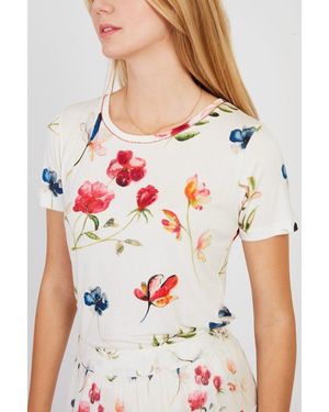 Rene' Derhy Camiseta de cuello redondo estampada ZIZANIE - Blanco