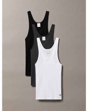 Calvin Klein Lote de 3 camisetas de tirantes - Gris