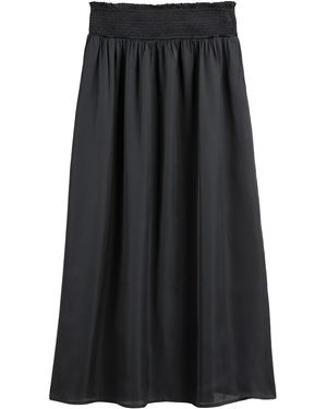 La Redoute Falda midi acampanada, cinturón fruncido - Negro