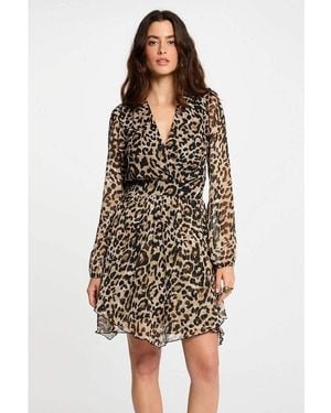 Morgan Vestido corto ajustado estampado - Marrón