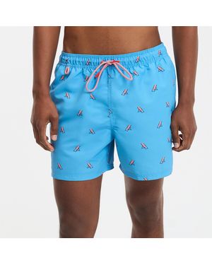La Redoute Bañador corto con estampado de tumbonas - Azul