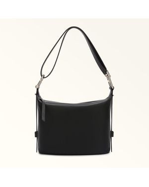 Furla Bolso hobo de piel, NUVOLA M - Negro