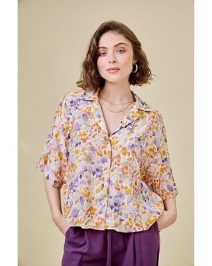 See U Soon Blusa estampada con mangas 3/4 - Rojo