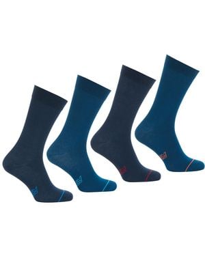 Athena Lote De 4 Pares De Calcetines Altos Lisos. Talla. Color - Azul