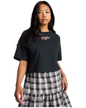 Converse Camiseta Crop De Manga Corta. Talla. Color - Negro