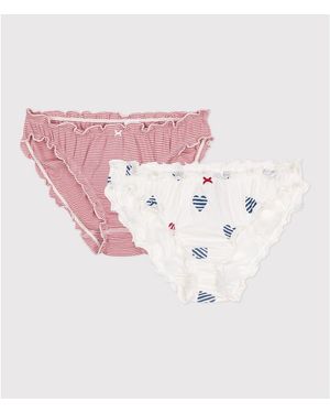Petit Bateau Lote de 2 culottes frufrú de algodón - Rosa