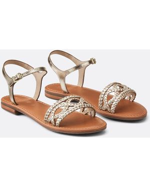 Geox Sandalias planas de piel Sozy - Marrón