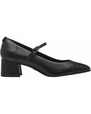 Tamaris Bailarinas de piel con tacón - Negro