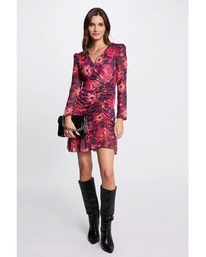 Morgan Vestido corto ajustado estampado - Rojo
