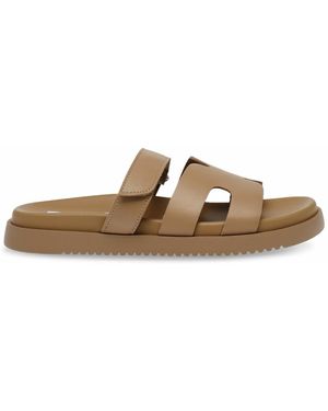 Steve Madden Sandalias planas de piel Missile - Marrón