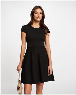 Morgan Vestido tejido corto patinadora - Negro