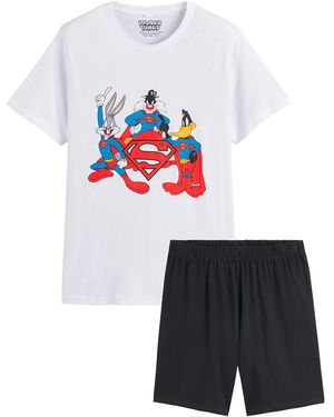 Looney Tunes Pijama con short - Blanco