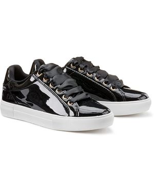 LA REDOUTE COLLECTIONS PLUS Zapatillas de charol con cordones de satén - Negro