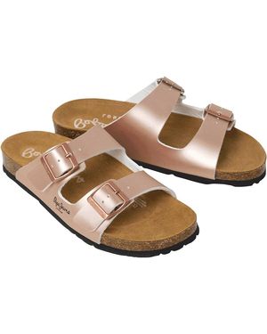 Pepe Jeans Mules correas dobles Oban Classic - Marrón