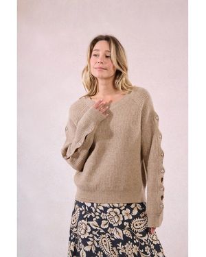 Molly Bracken Jersey Con Mangas Abotonadas. Talla. Color - Rosa