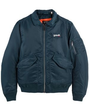 Schott Nyc Chaqueta Estilo Bomber Clásico, 210100. Talla. Color - Azul