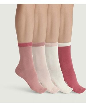 DIM Lote de 4 calcetines medios ECO COLORS - Rosa