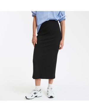 La Redoute Falda Lápiz Larga, Punto De Canalé. Talla. Color - Negro
