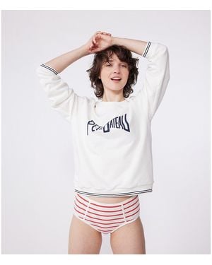 Petit Bateau Lote de 2 braguitas de cintura alta de algodón - Blanco