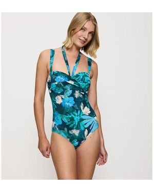 Triumph Bañador bandeau de una pieza Summer Fleur - Azul