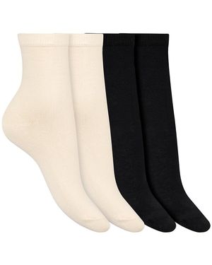 DIM Lote de 4 pares de calcetines de altura media THERMO POLAIRE - Negro