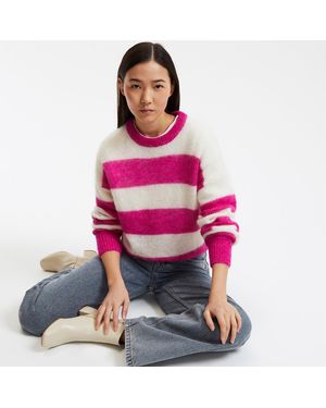 La Redoute Jersey de punto grueso y cuello redondo - Rosa