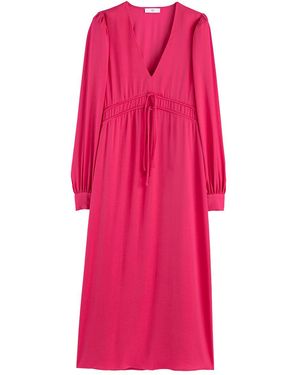 La Redoute Vestido largo evasé, manga larga - Rosa