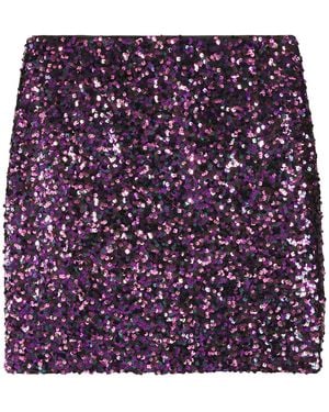 La Redoute Falda Corta Recta Con Lentejuelas. Talla. Color - Morado