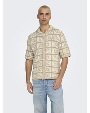 Only & Sons Camisa de punto estampada de corte amplio - Metálico