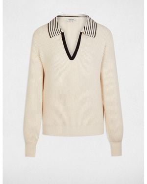 Morgan Jersey con cuello de pico y solapas - Neutro