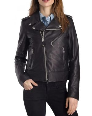 Schott Nyc Perfecto De Piel De Cordero Lcw 1601D. Talla. Color - Negro