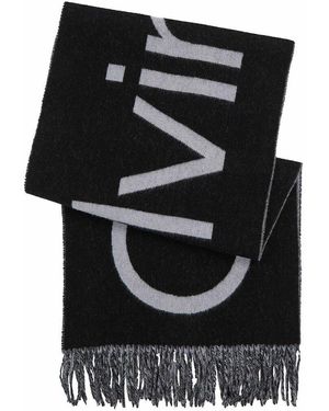 Calvin Klein Bufanda de lana Signature - Negro