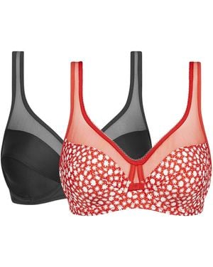 DIM Lote de 2 sujetadores envolventes Generous - Rojo