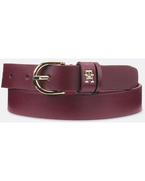 Tommy Hilfiger Cinturón de piel de 2,5 cm Effortless - Morado