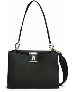 Tommy Hilfiger Bolso bandolera con doble correa - Negro
