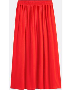La Redoute Falda Larga Evasé, En Crespón. Talla. Color - Rojo
