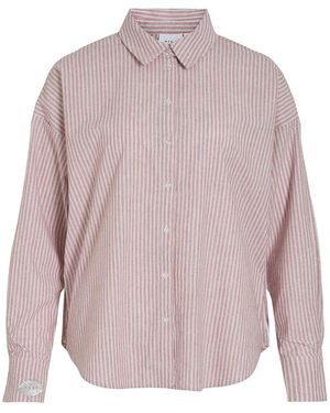 Vila Blusa de rayas finas, bordado brillante - Morado