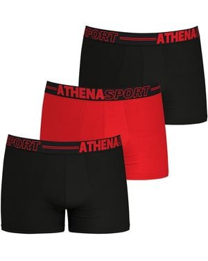 Athena Lote De 3 Bóxers Lisos De Microfibra. Talla. Color - Rojo