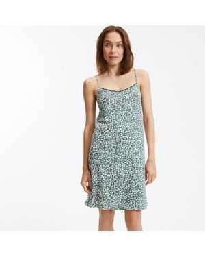 La Redoute Camisón de punto de algodón con estampado de hojas - Azul