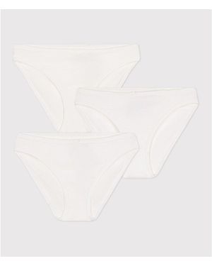 Petit Bateau Lote de 3 braguitas de algodón - Blanco