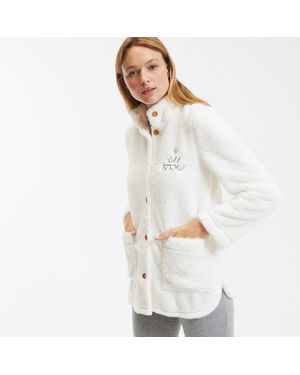 SO'HOME Parte de arriba de pijama de forro polar sherpa - Blanco