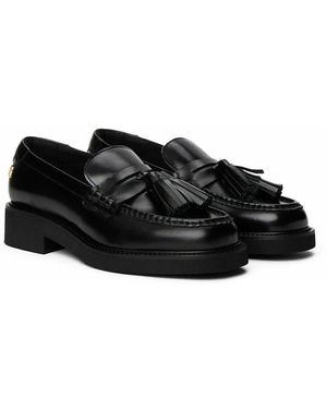 Tommy Hilfiger Mocasines de piel con borlas - Negro